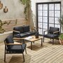 Voir la diapositive 2 : SWEEEK Salon de jardin Casoria, aluminium et polywood 4 places, 1 canapé, 2 fauteuils, 1 table basse
