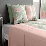 ATELIER DU COTON Parure de drap 100% coton 57fils bora. Coloris disponibles : Rose