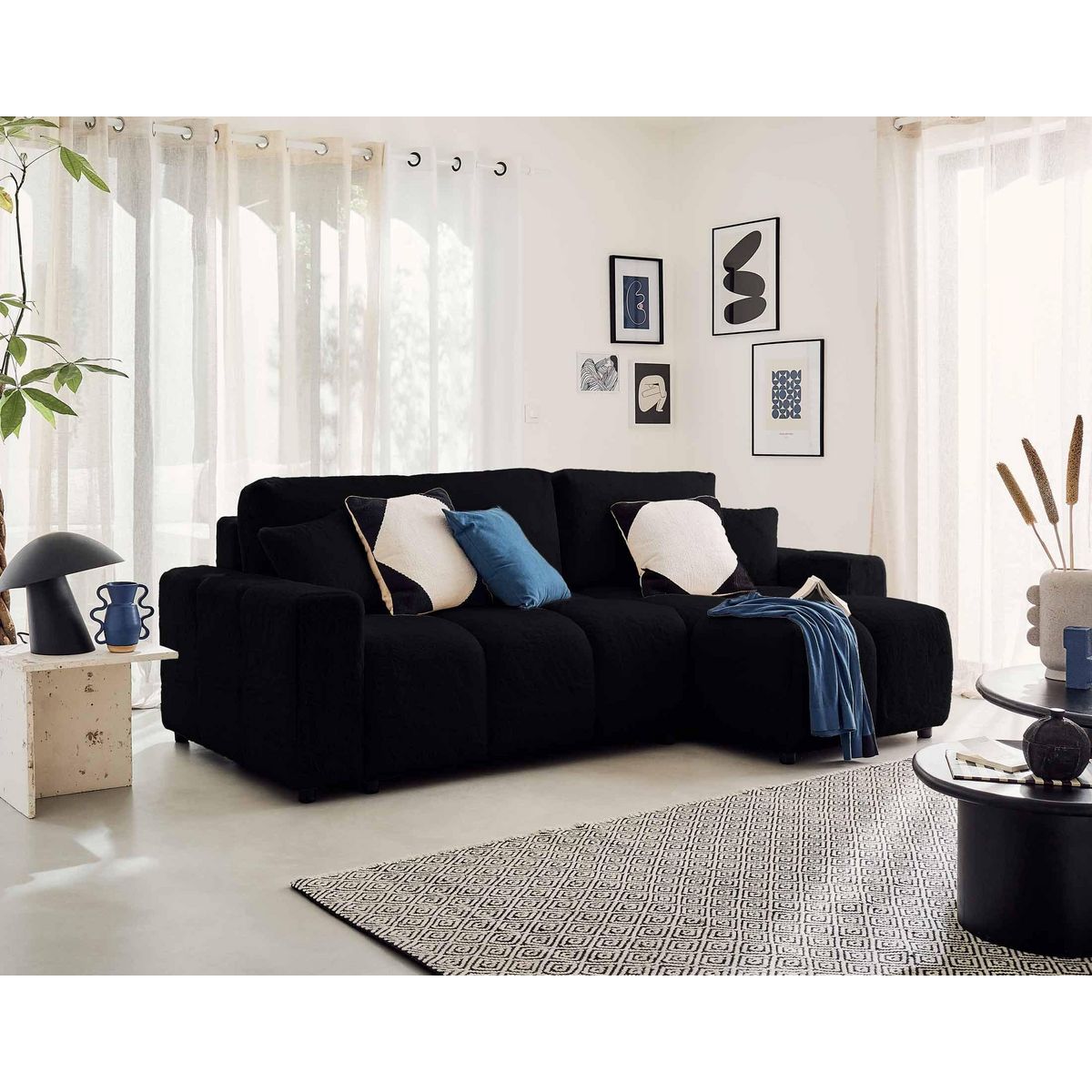 LISA DESIGN Crocus - canapé d'angle réversible - 4 places - convertible avec coffre - en fausse fourrure