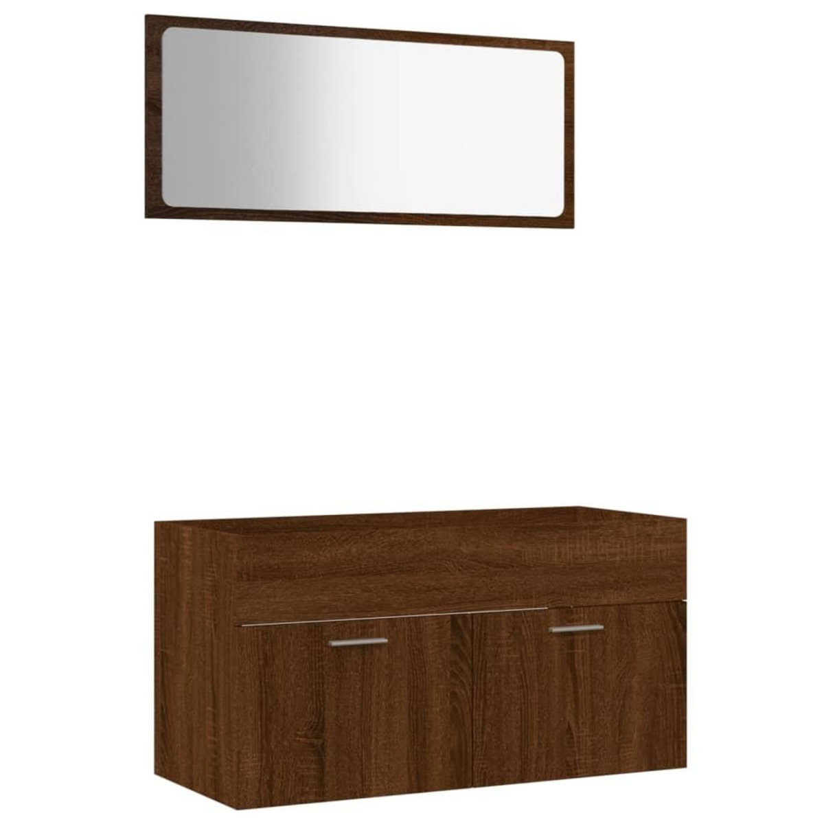 VIDAXL Ensemble de meubles de salle de bain 2 pcs Chene marron