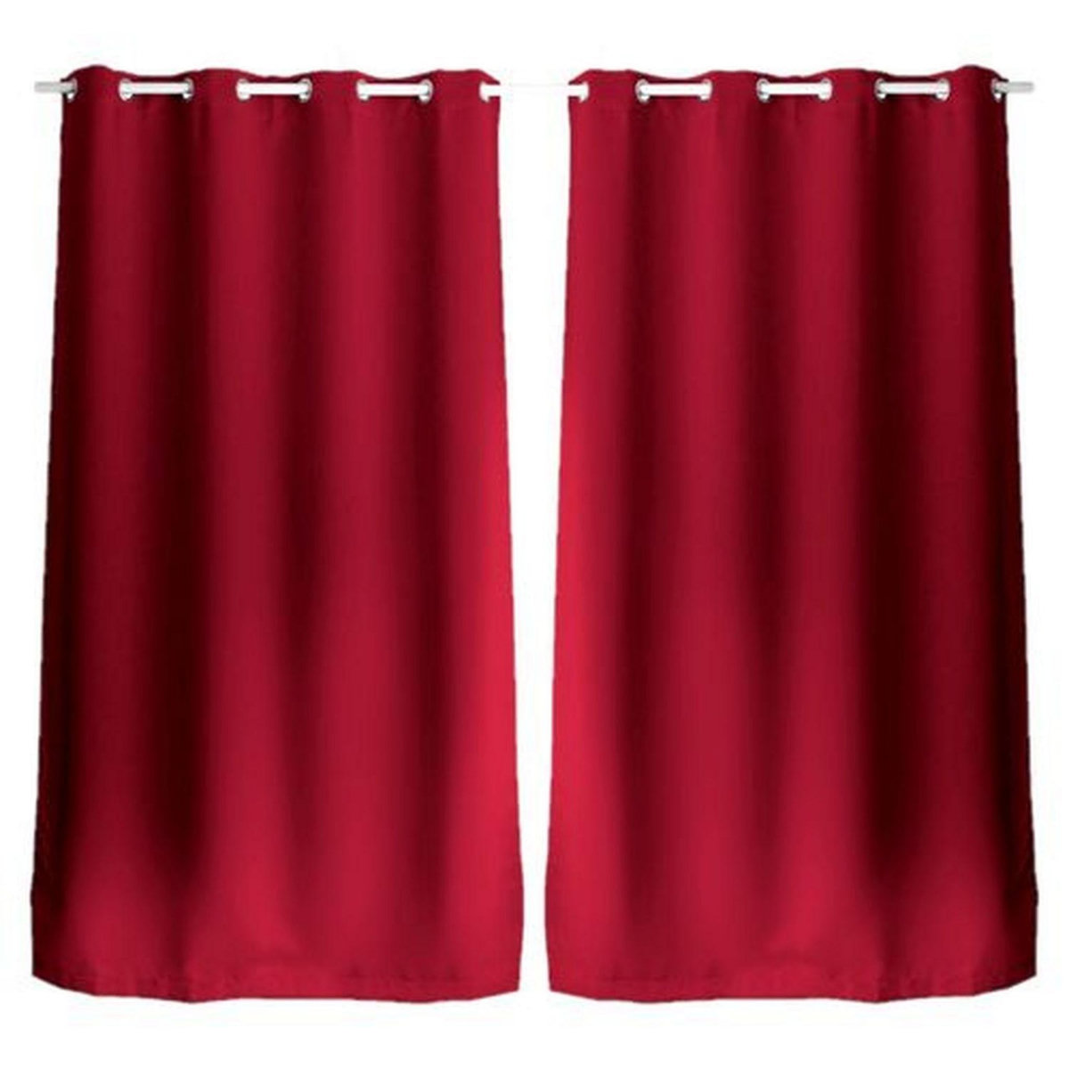 TOILINUX Lot de 2 Rideaux uni avec œillets