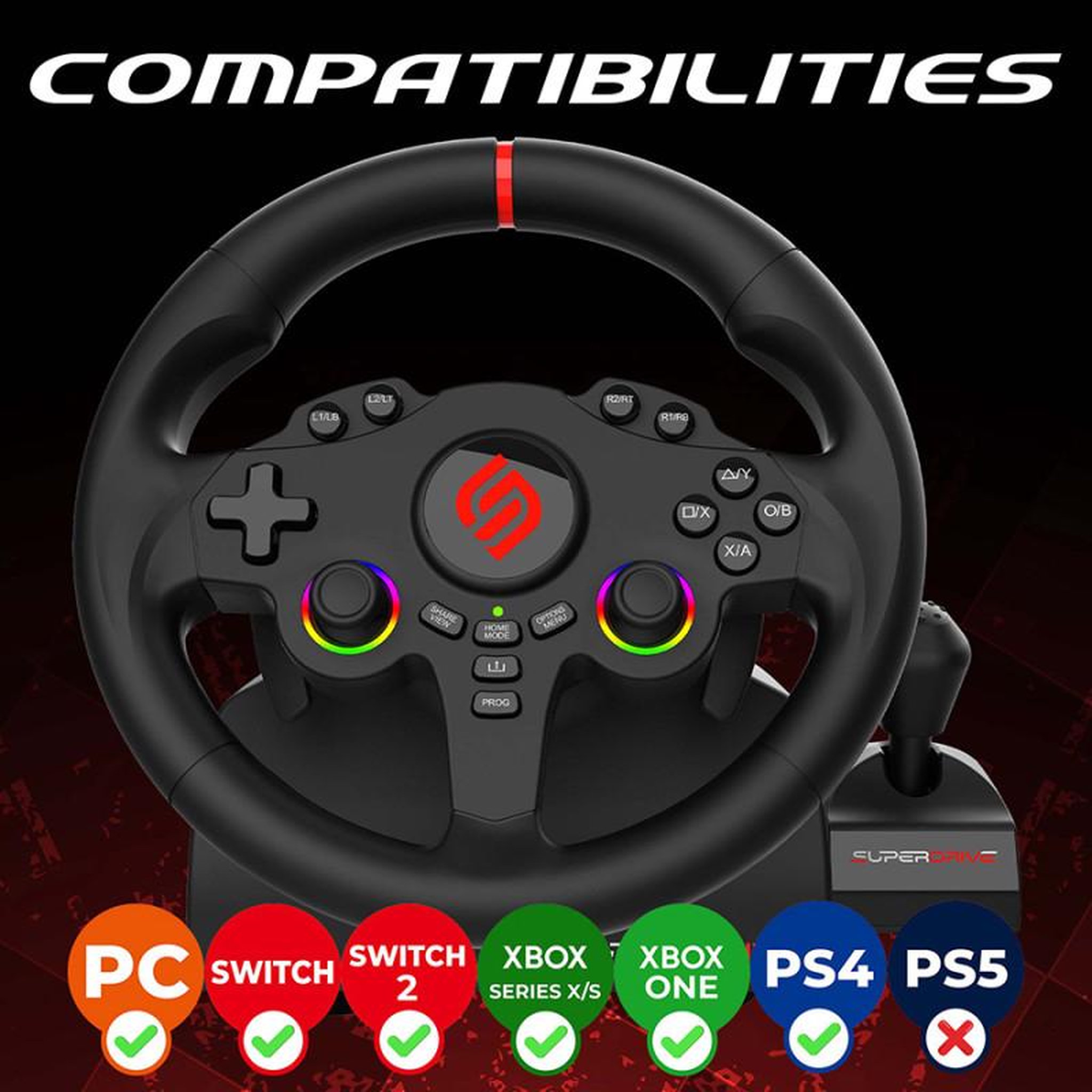 Voir la diapositive 3 : Subsonic 220 rs-x volant ps4, xbox, switch 2, switch et pc
