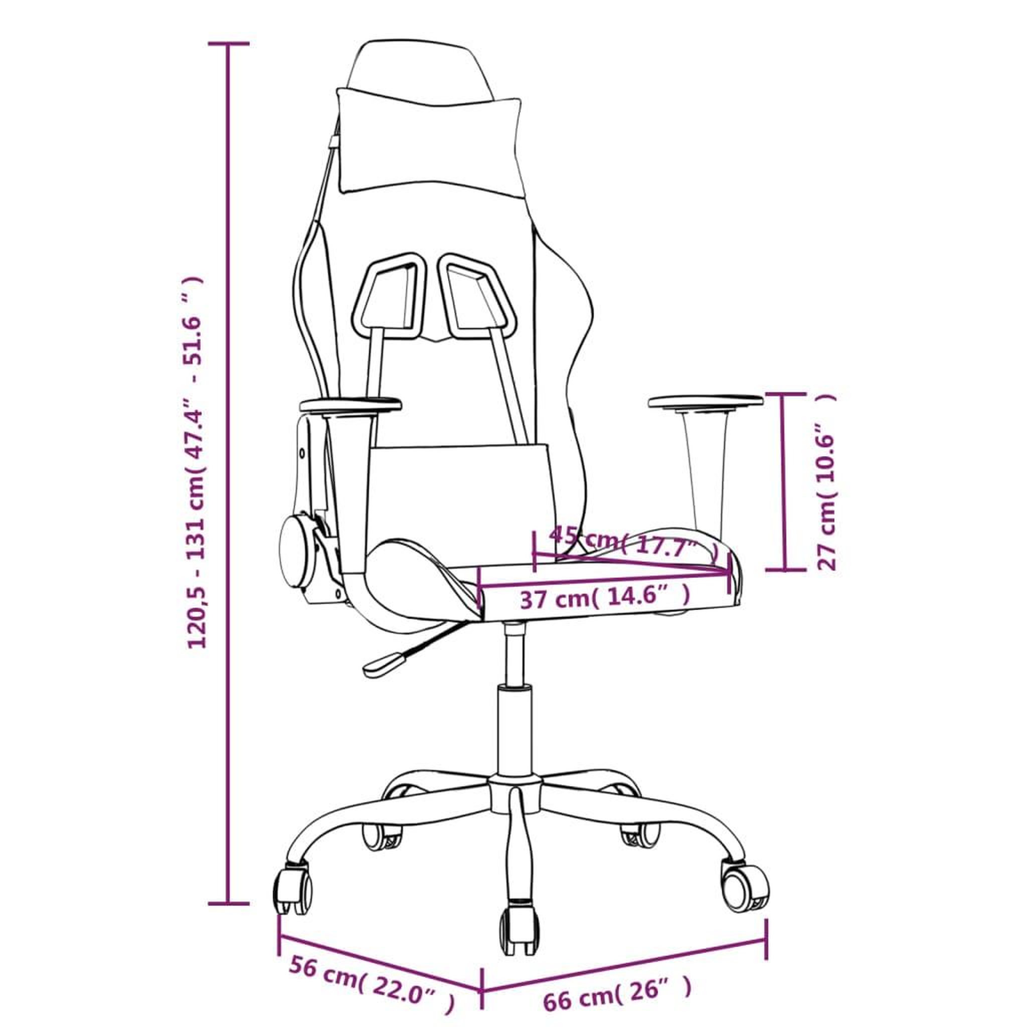 Voir la diapositive 6 : VIDAXL Chaise de jeu Noir Similicuir