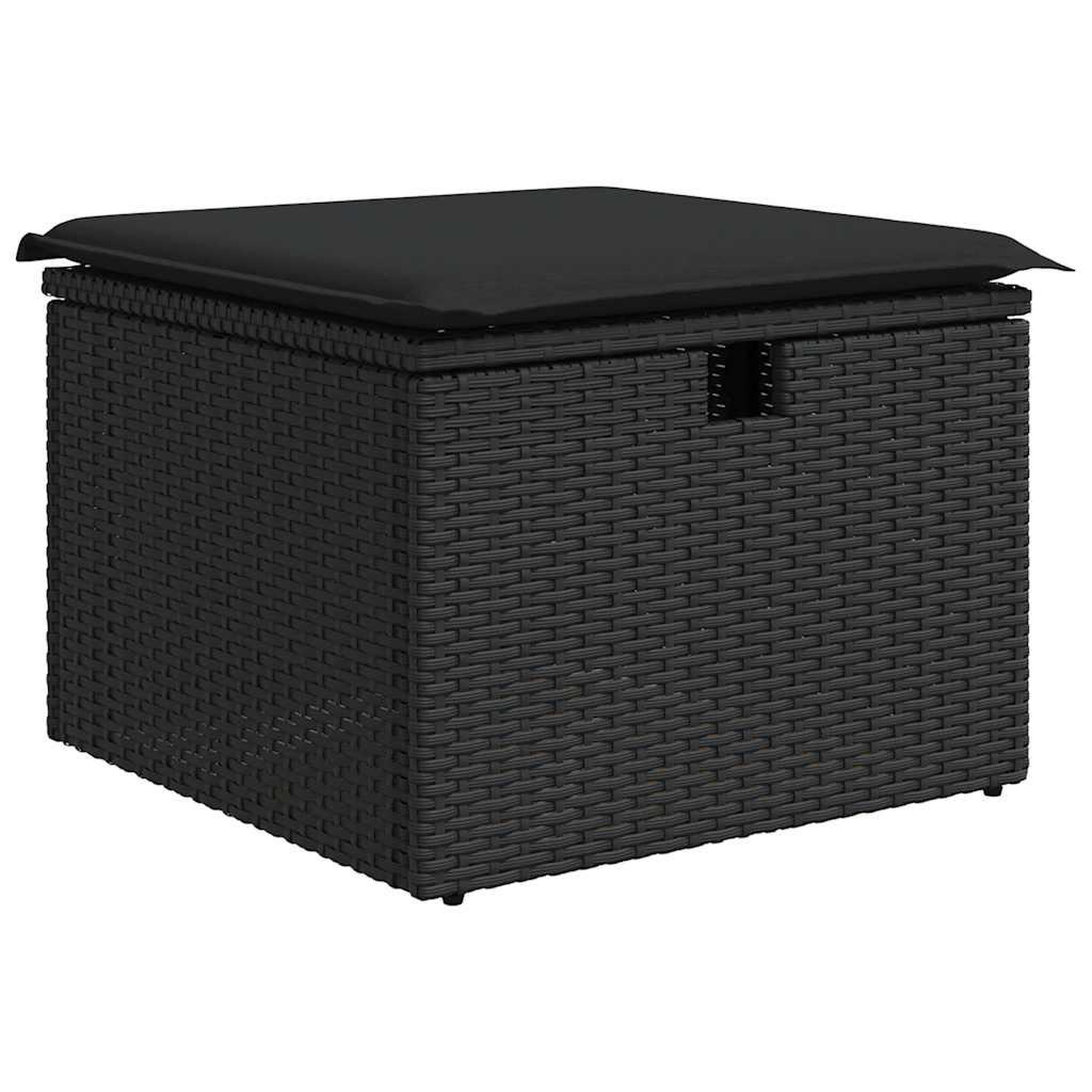 Voir la diapositive 5 : VIDAXL Salon de jardin 9 pcs avec coussins noir resine tressee