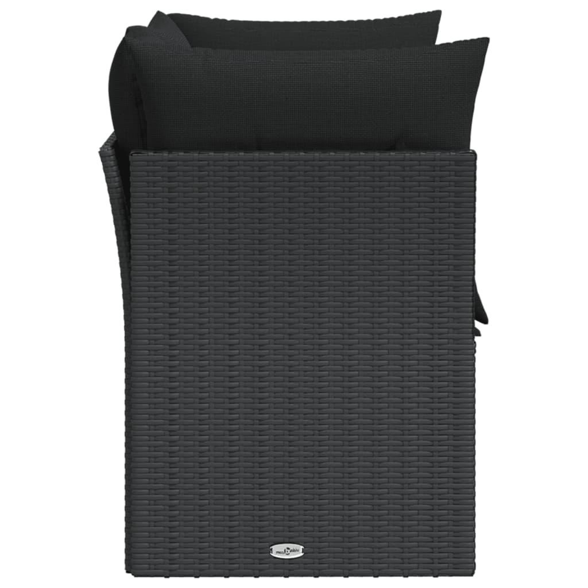 Voir la diapositive 5 : VIDAXL Canape de jardin avec coussins 2 places noir resine tressee