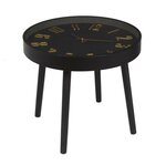 Paris Prix Table d'Apppoint Horloge  Lounge  50cm Noir
