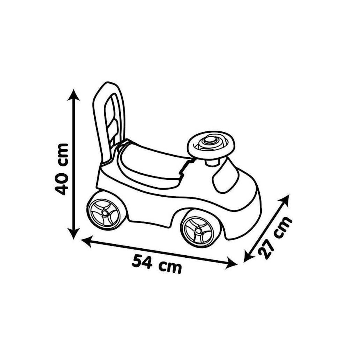 SMOBY Smoby - Porteur enfant 2 en 1 - Auto Rose - Coffre sous la selle + klaxon - Des 10 mois - Fabrication française