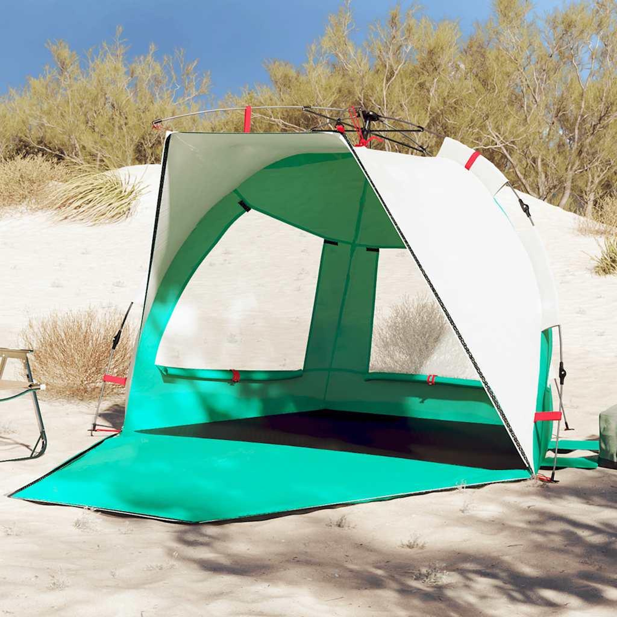Voir la diapositive 1 : VIDAXL Tente de plage 2 personnes liberation rapide impermeable