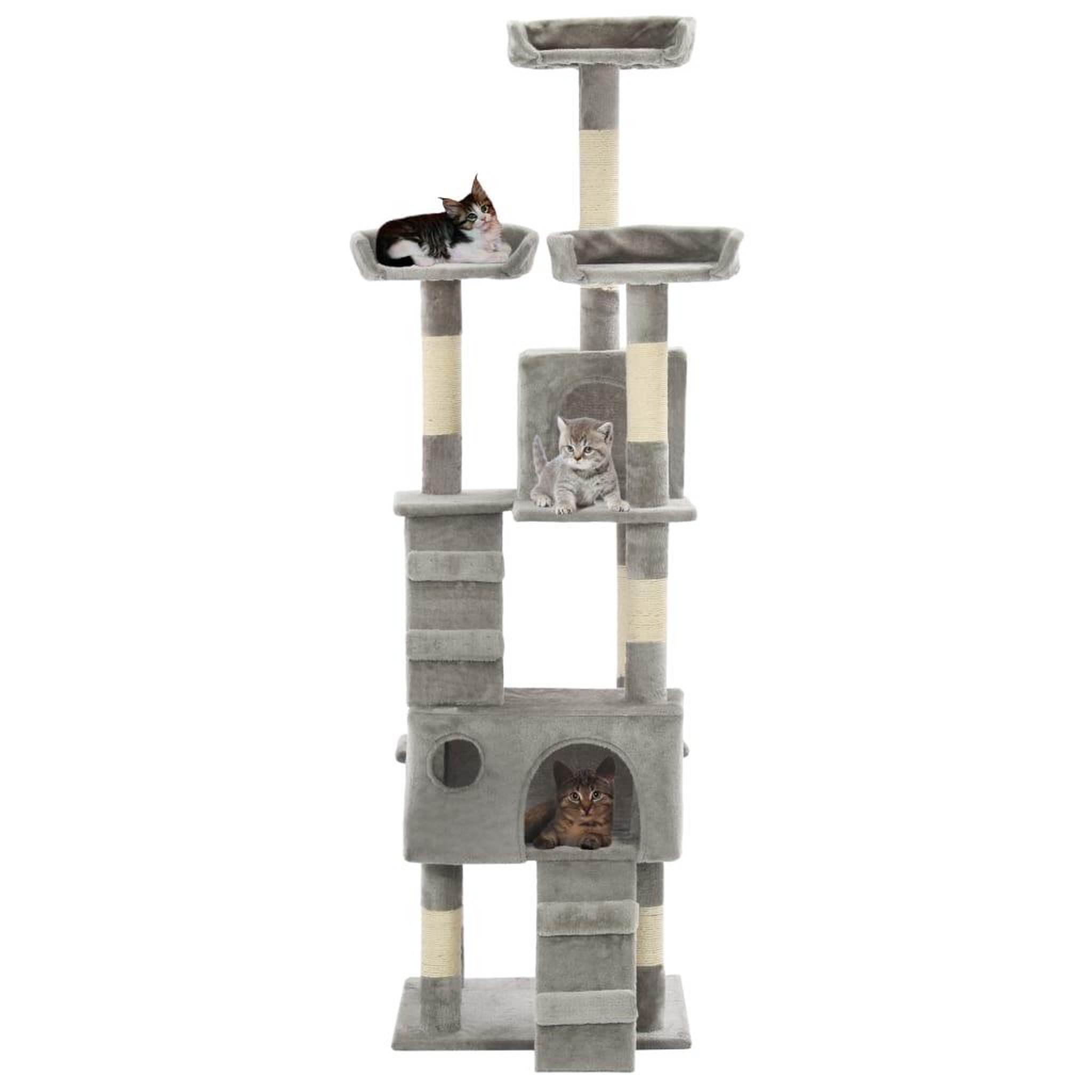 Voir la diapositive 2 : VIDAXL Arbre a chat avec griffoirs en sisal 170 cm Gris