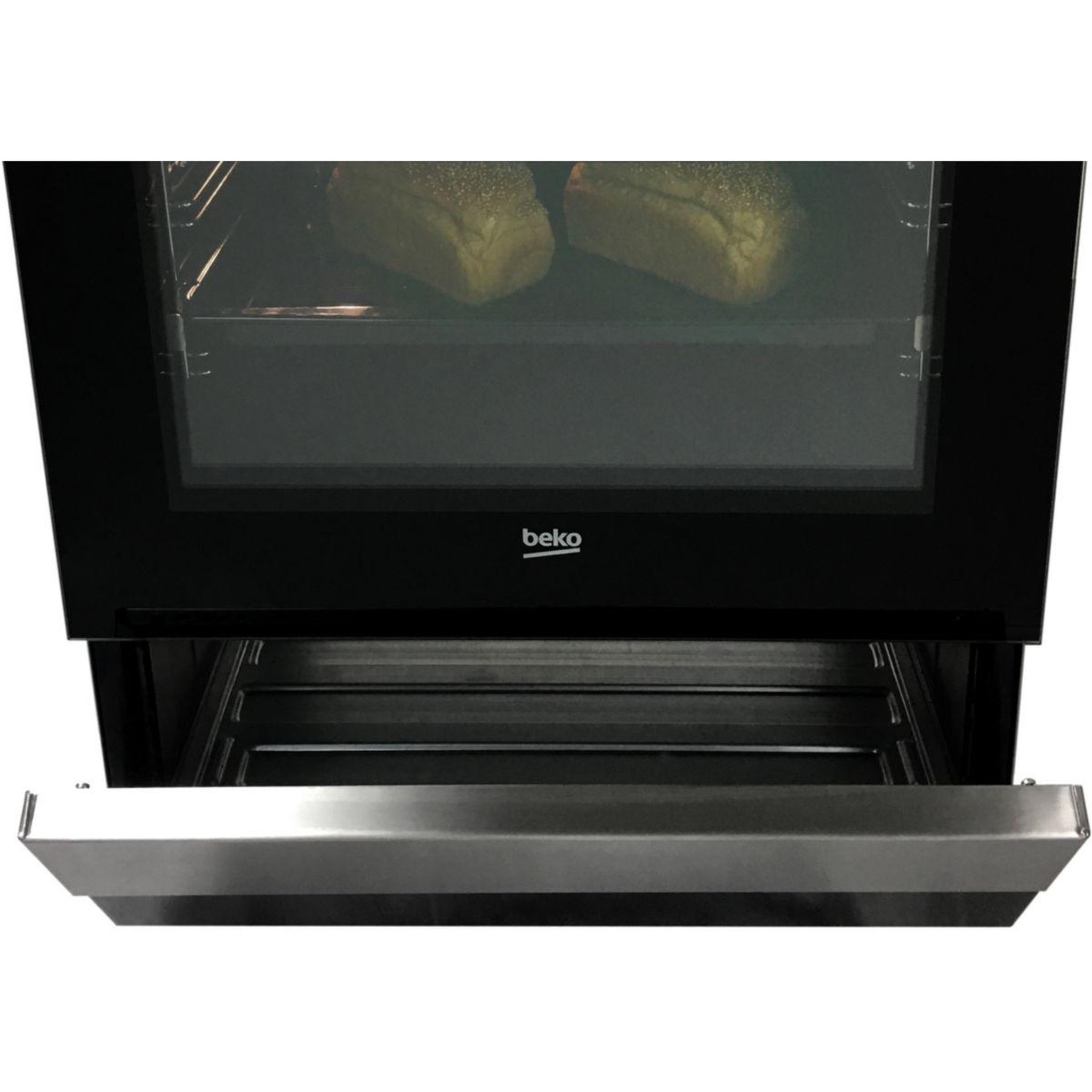 Voir la diapositive 4 : Beko Cuisinière vitrocéramique FSE67301XCS