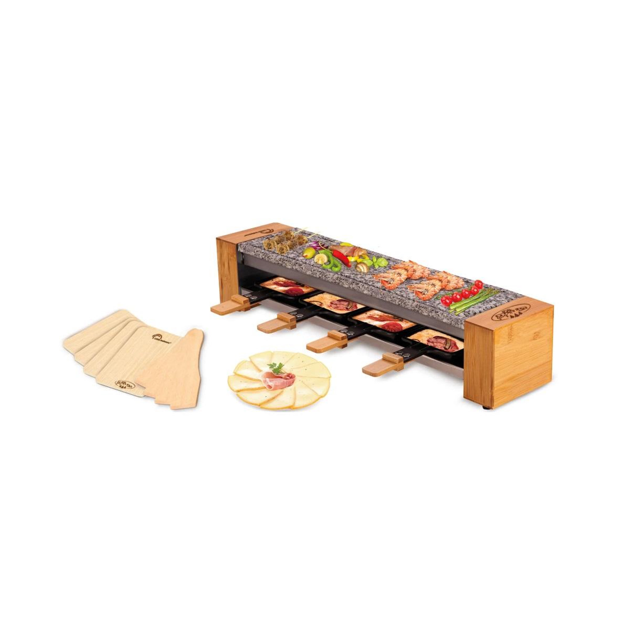 Voir la diapositive 2 : LITTLE BALANCE Appareil à raclette 4 personnes 600w + gril - 8619