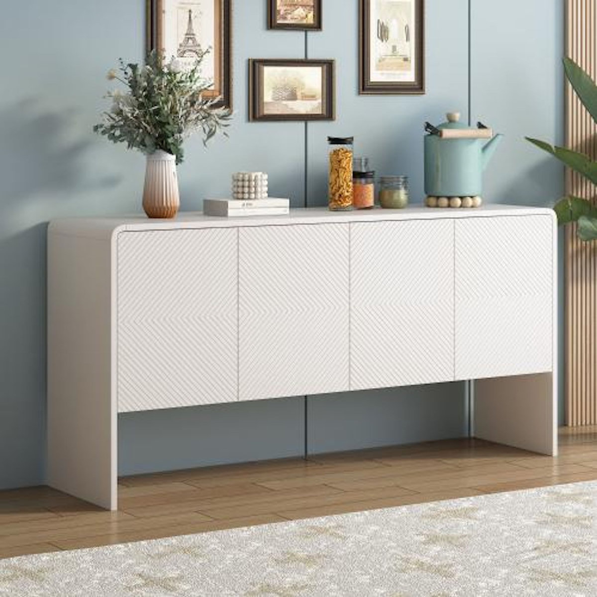 MERAX Buffet 4 porte(s) 0 tiroir(s) - 152,5 cm blanc mdf
