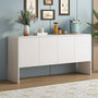 Voir la diapositive 5 : MERAX Buffet 4 porte(s) 0 tiroir(s) - 152,5 cm blanc mdf