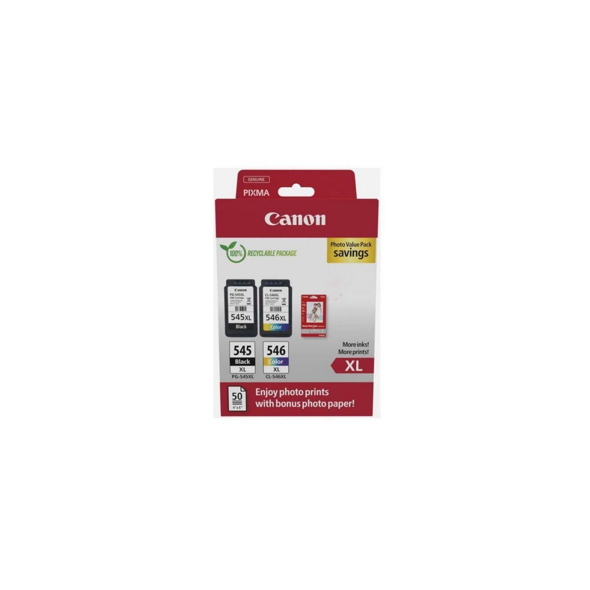 Canon Cartouche d'encre Pack de 2 Originales XL (PG-545 Noire + CL-546 Couleur) - 8286B006