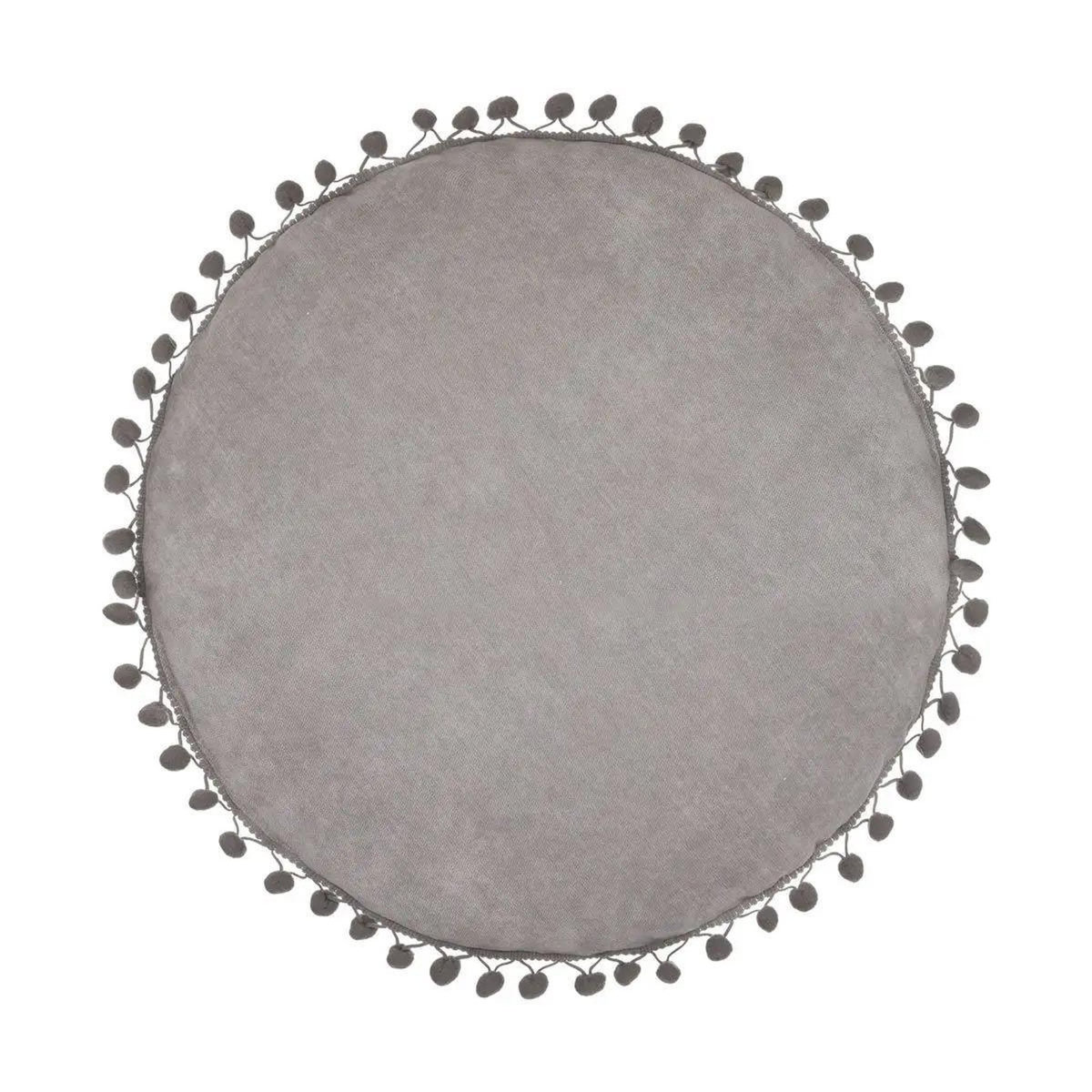 ATMOSPHERA Coussin Déco  Pompons  40cm Gris Clair