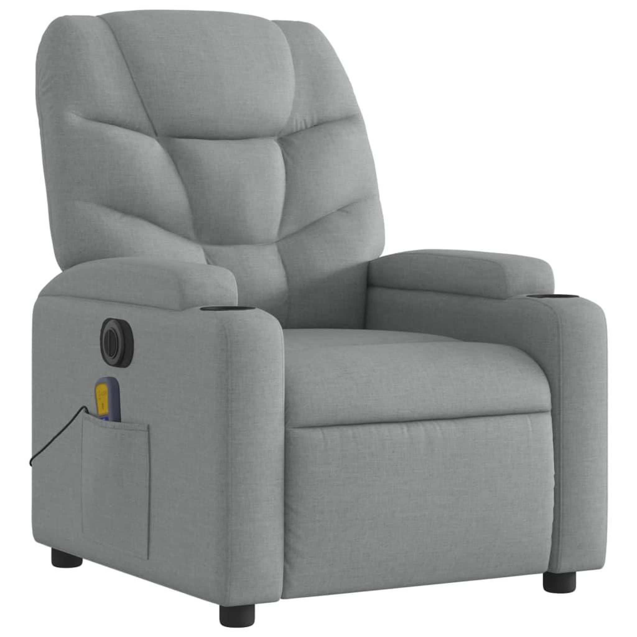 Voir la diapositive 3 : VIDAXL Fauteuil de massage inclinable electrique gris clair tissu