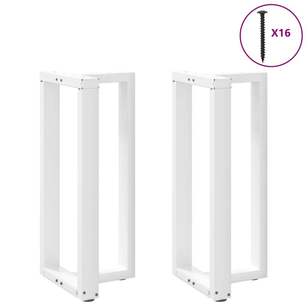 VIDAXL Pieds de table de bar forme de T 2 pcs blanc 40x35x(90-91) cm