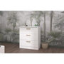 Voir la diapositive 2 : PARISOT Commode DREAM 3 tiroirs - Panneau de particules - Décor blanc - L79.7 x H87.8 x P43.8 cm