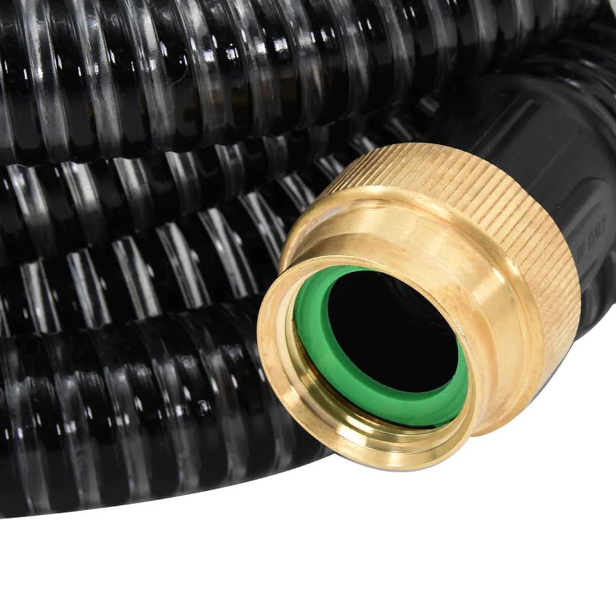 Voir la diapositive 5 : VIDAXL Tuyau d'aspiration avec raccords en laiton noir 1,1  25 m PVC