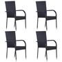 Voir la diapositive 5 : VIDAXL Ensemble a manger de jardin 5 pcs Noir