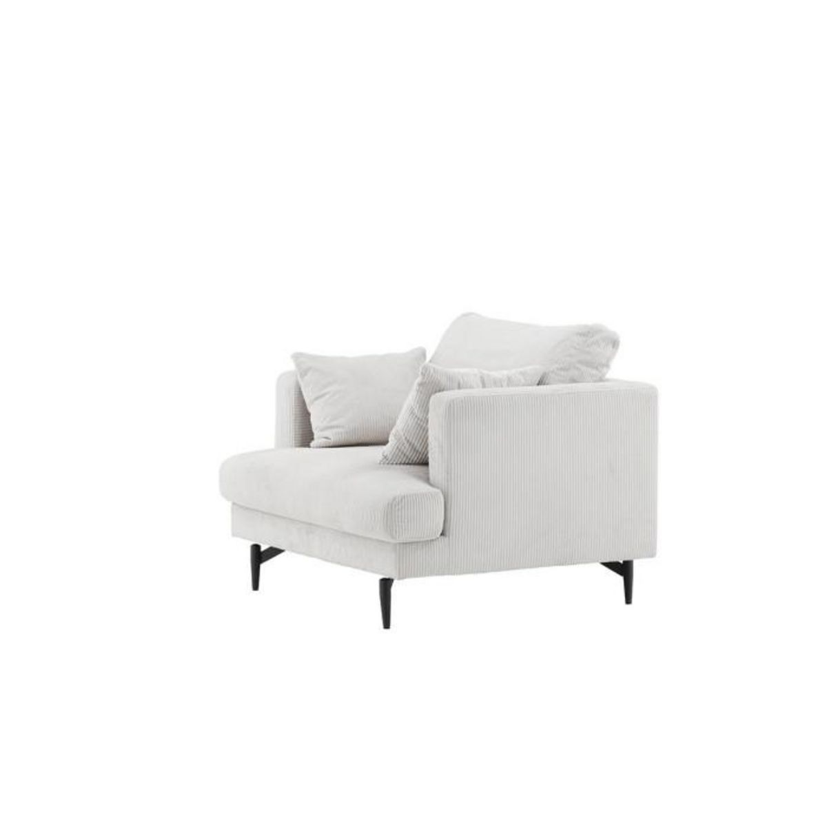 Paris Prix Fauteuil en Velours Côtelé  Sofia  104cm Beige