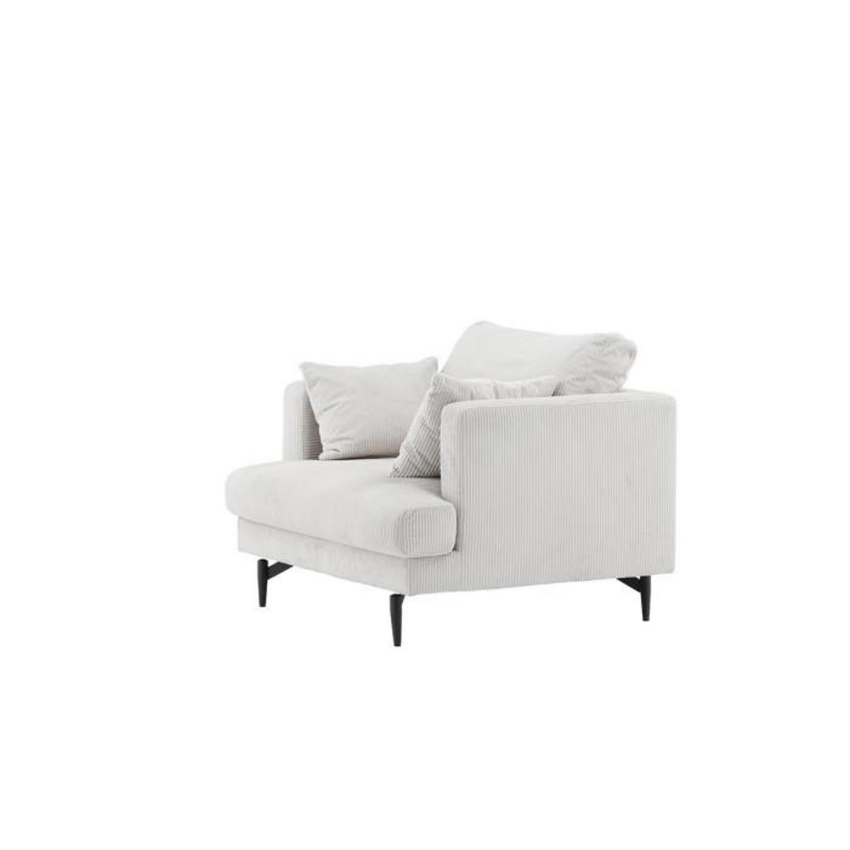 Paris Prix Fauteuil en Velours Côtelé  Sofia  104cm Beige