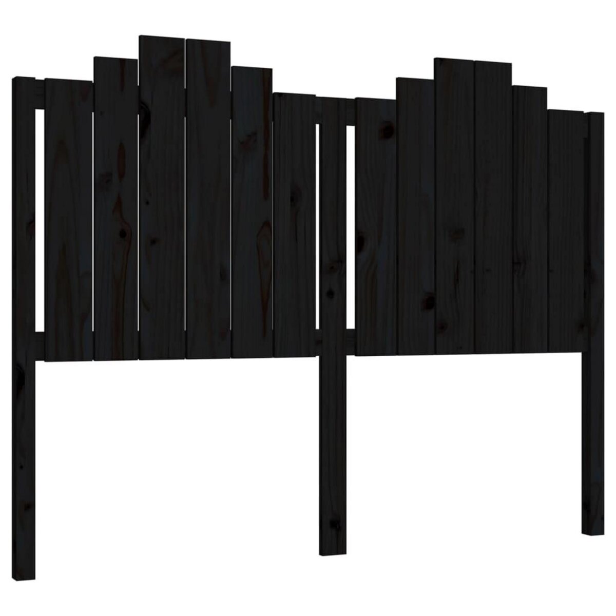 VIDAXL Tete de lit Noir 146x4x110 cm Bois massif de pin