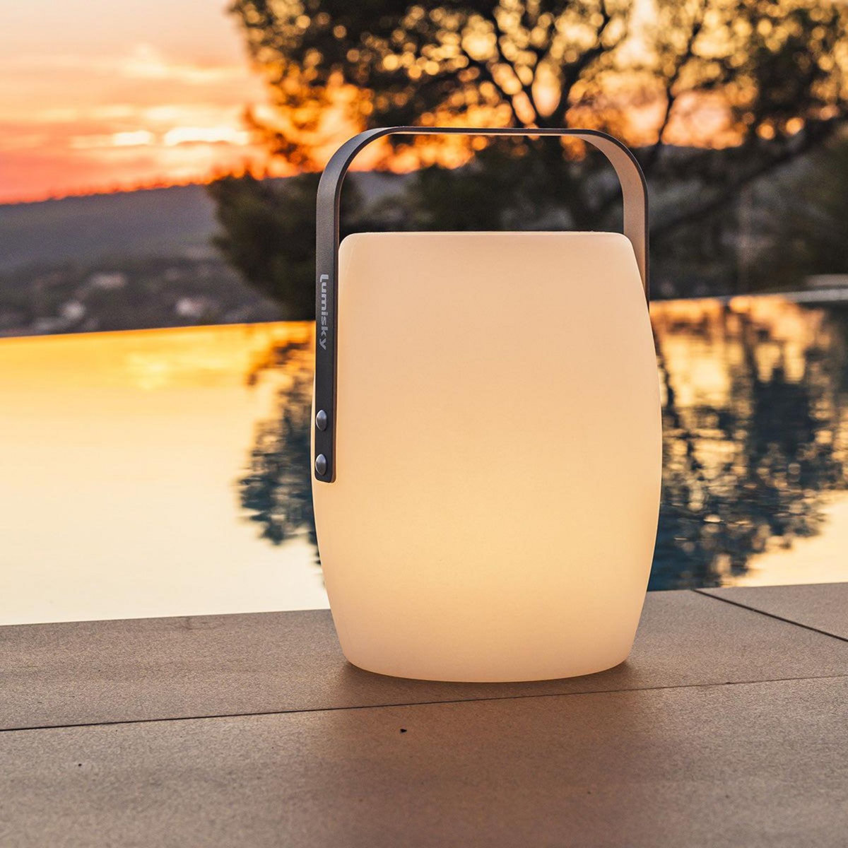 Lumisky Lanterne sans fil LED LUCY Blanc Polyéthylène H31CM