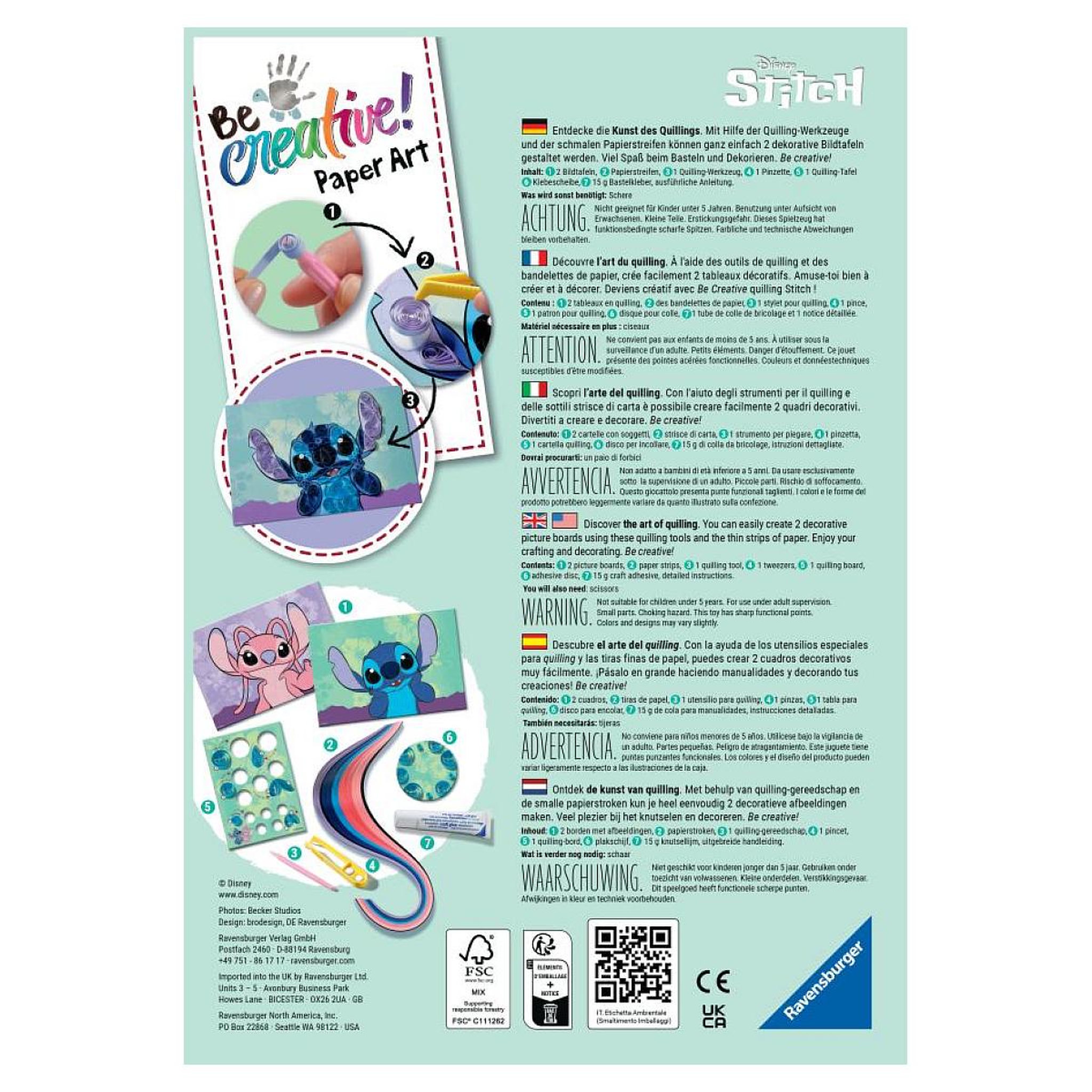 Voir la diapositive 2 : RAVENSBURGER Be creative quilling stitch