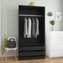 Voir la diapositive 1 : VIDAXL Garde-robe Noir 100x50x200 cm Bois d'ingenierie