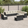 Voir la diapositive 1 : VIDAXL Salon de jardin avec coussins 13 pcs noir resine tressee