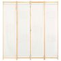 Voir la diapositive 2 : VIDAXL Cloison de separation 4 panneaux Creme 160x170x4 cm Tissu