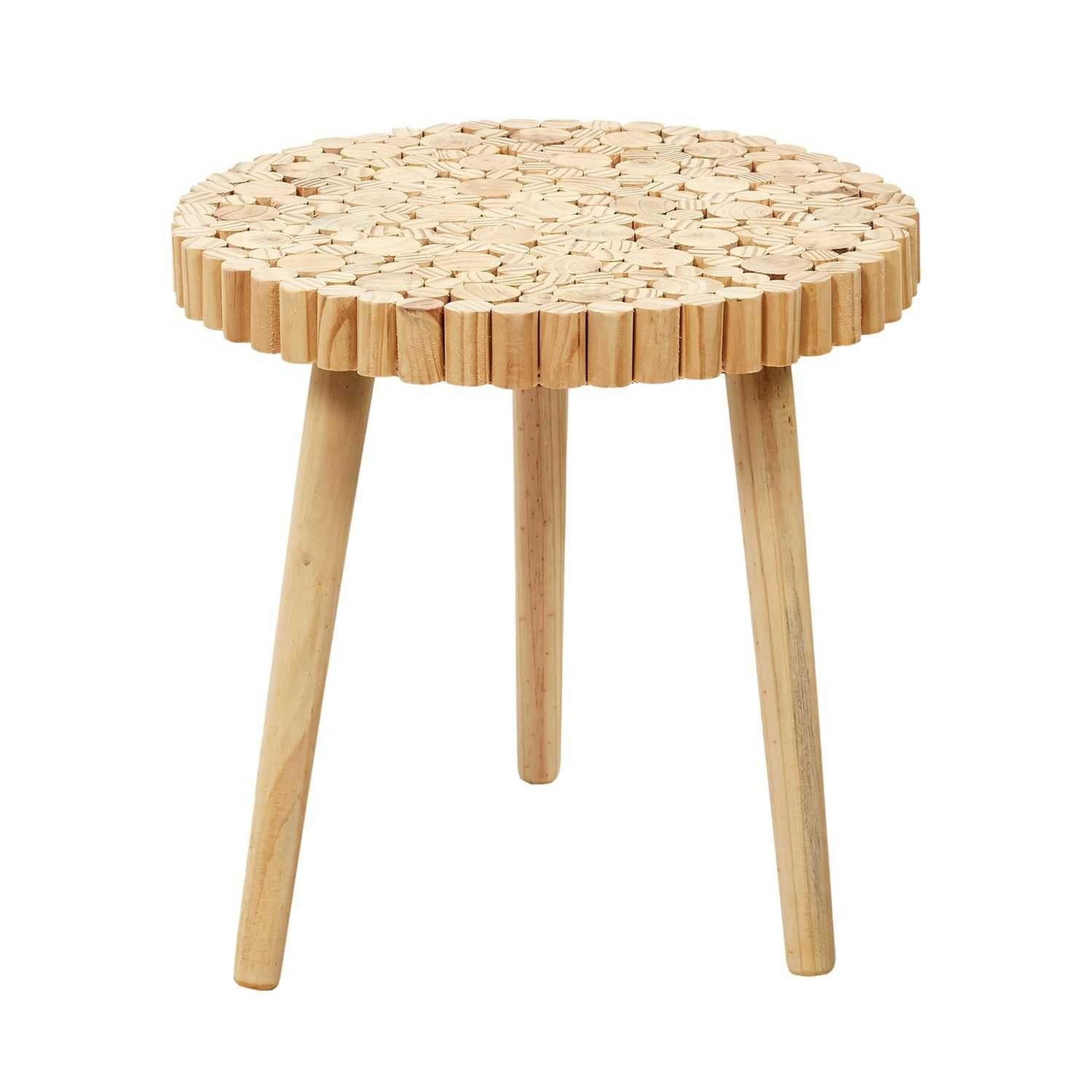 Voir la diapositive 5 : TOILINUX Duo de tables gigognes en mdf effet rondins de bois - diam 40 cm x h. 40 cm et diam. 35 cm x h. 35 cm