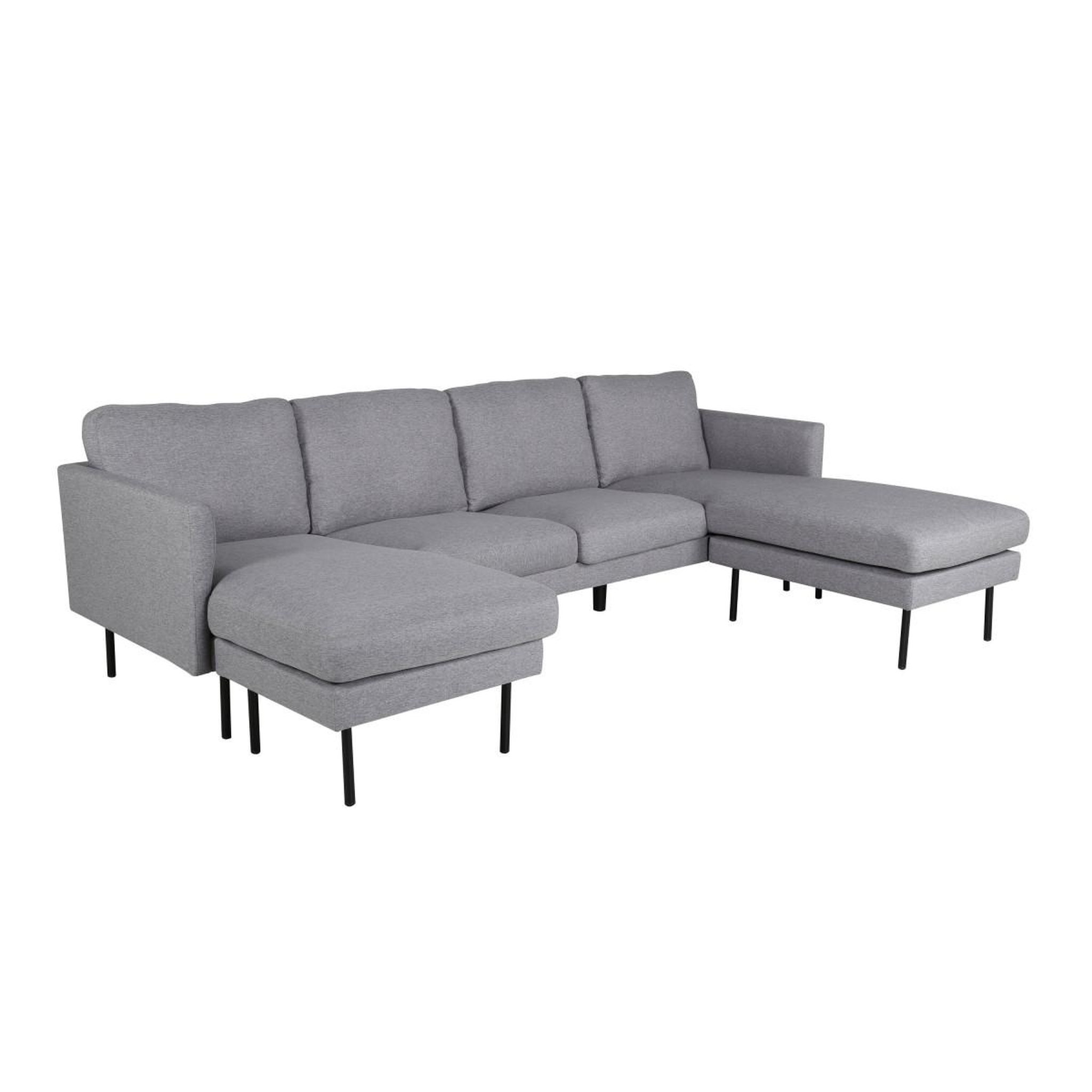 Voir la diapositive 2 : Paris Prix Canapé d'angle en tissu  zoom  260cm gris