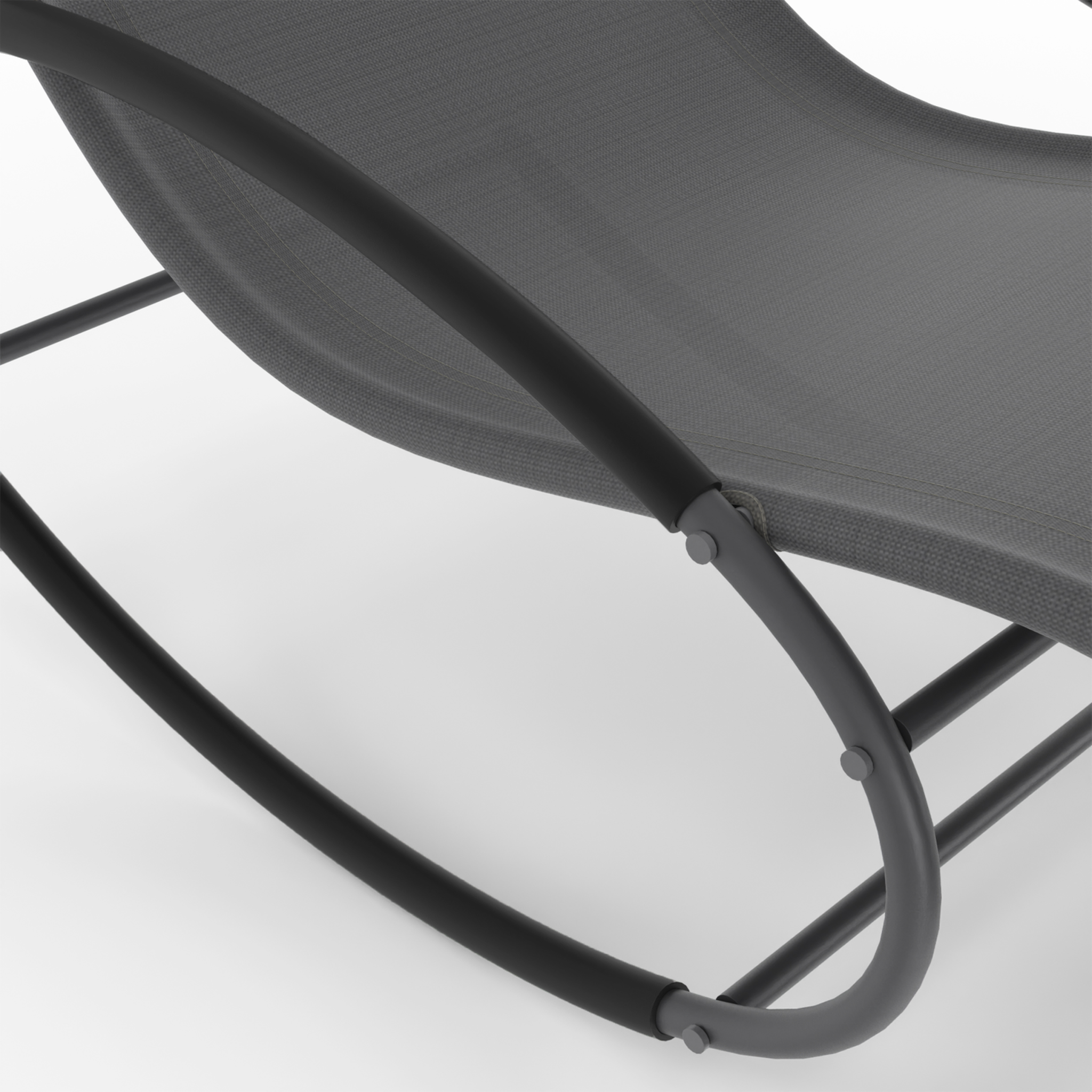 Voir la diapositive 5 : ID MARKET Lot de 2 chaises longues - transat de jardin à bascule MALAWI gris anthracite et toile grise