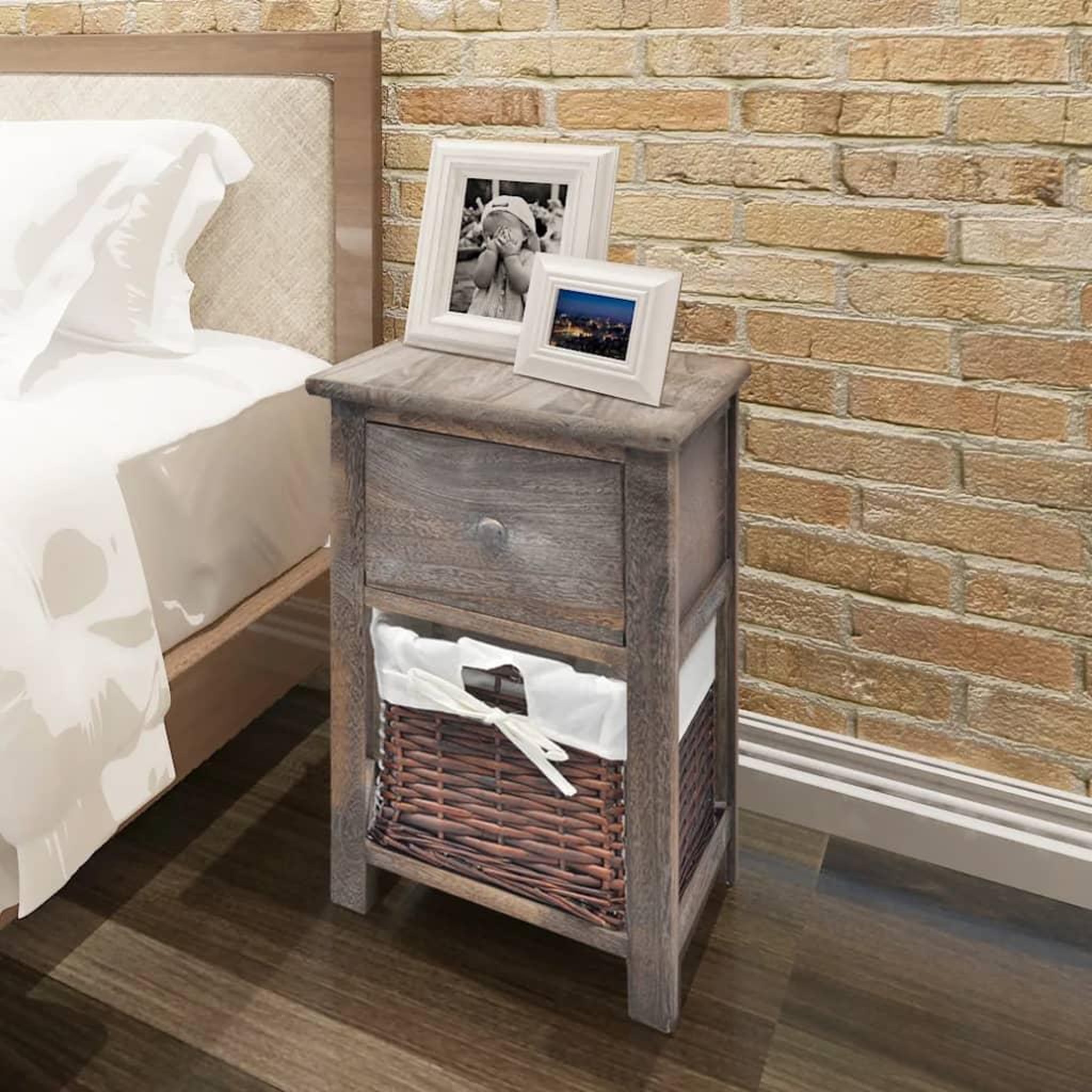 Voir la diapositive 1 : VIDAXL Table de chevet Bois Marron