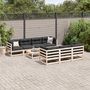 Voir la diapositive 3 : VIDAXL Salon de jardin 8 pcs avec coussins bois de pin massif