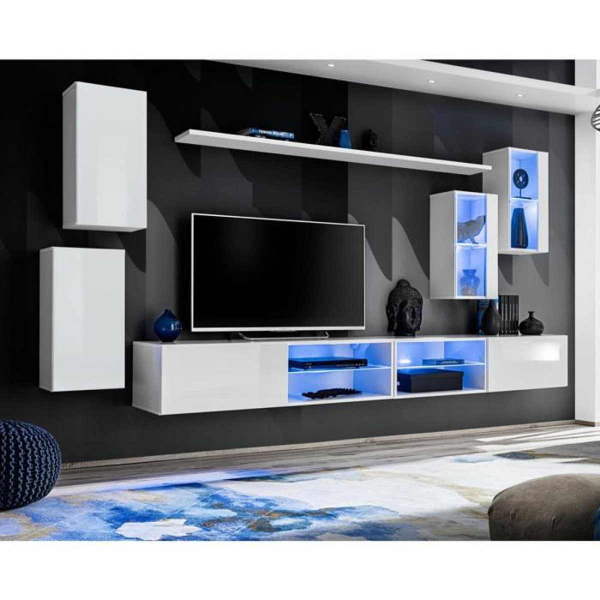 Paris Prix Ensemble Meuble TV Design  Switch XXV  280cm Blanc