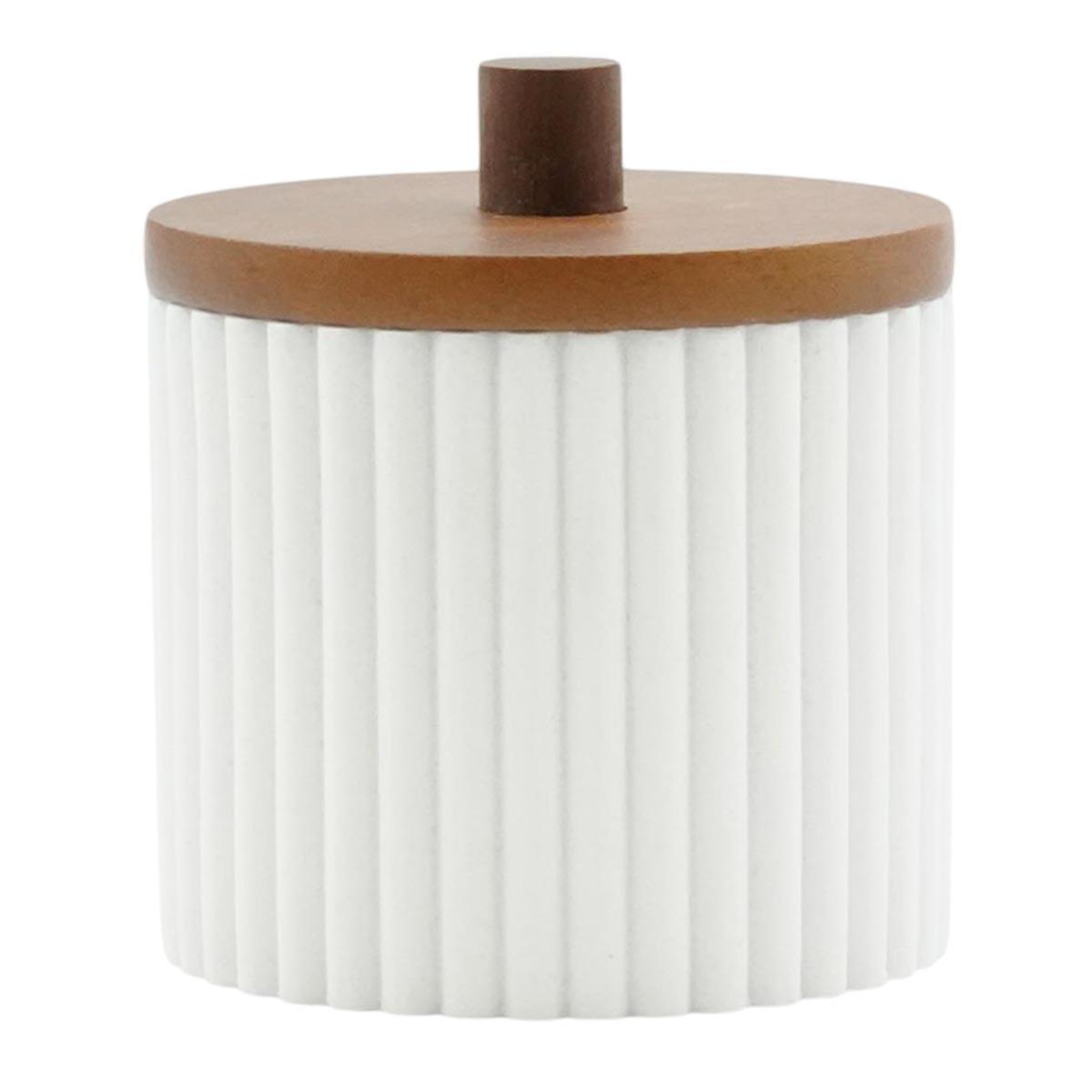Douceur d'Intérieur Pot à cotons design  niagara  10cm blanc
