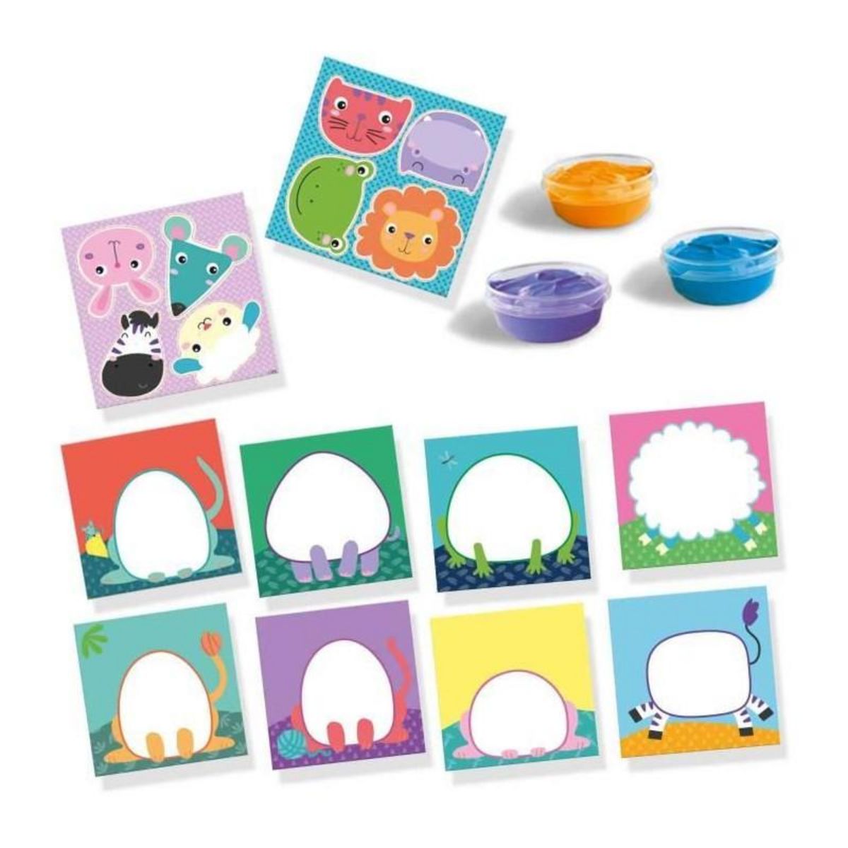 SES Creative My first - Peinture au doigt - Animaux - SES CREATIVE - Peins 8 cartes d'animaux joyeux.