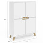 Voir la diapositive 4 : ID MARKET Meuble de rangement 4 portes HELSINKI scandinave blanc