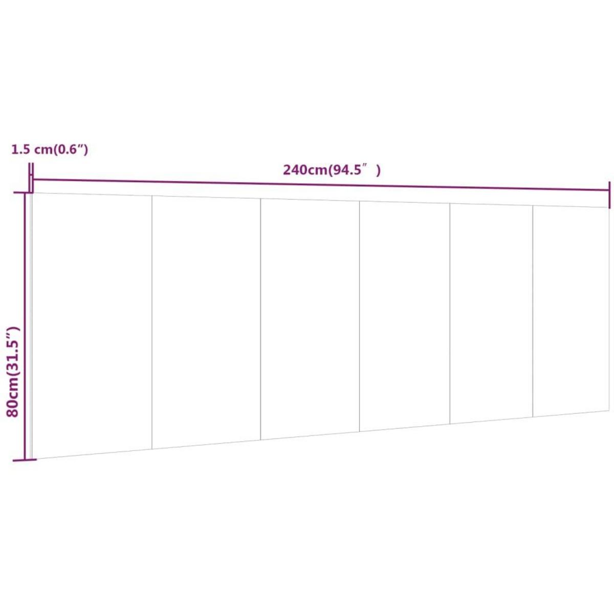 VIDAXL Tete de lit murale Noir 240x1,5x80 cm Bois d'ingenierie