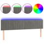 Voir la diapositive 2 : VIDAXL Tete de lit a LED Gris clair 160x5x78/88 cm Velours