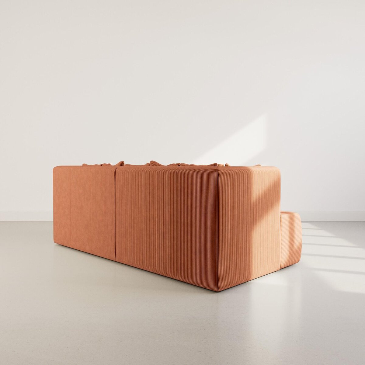 LISA DESIGN Onyx - canapé droit 4 places avec double méridienne - assise profonde - en velours côtelé