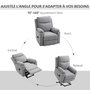 Voir la diapositive 5 : HOMCOM Fauteuil de relaxation électrique - fauteuil releveur inclinable avec repose-pied ajustable et télécommande - tissu polyester aspect lin gris clair chiné