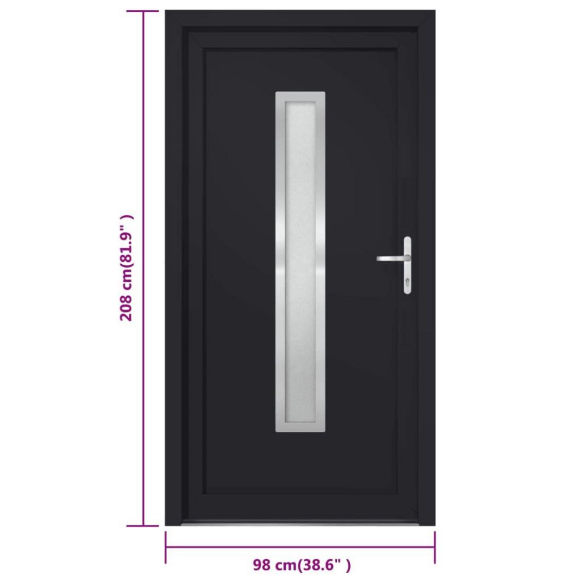 VIDAXL Porte d'entree anthracite 98x208 cm PVC