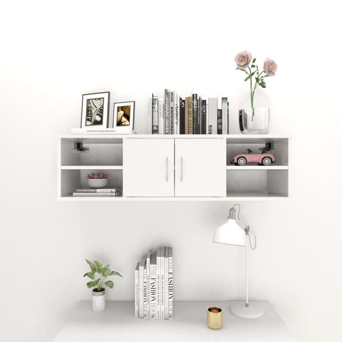 VIDAXL Etagere murale Blanc brillant 102x30x29 cm Bois d'ingenierie
