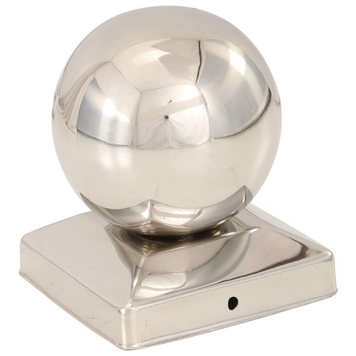 VIDAXL Bouchons de poteau 6 pcs Globe final Acier inoxydable 91x91 mm