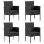 Voir la diapositive 1 : VIDAXL Chaises de jardin coussins noir lot de 4 noir résine tressée