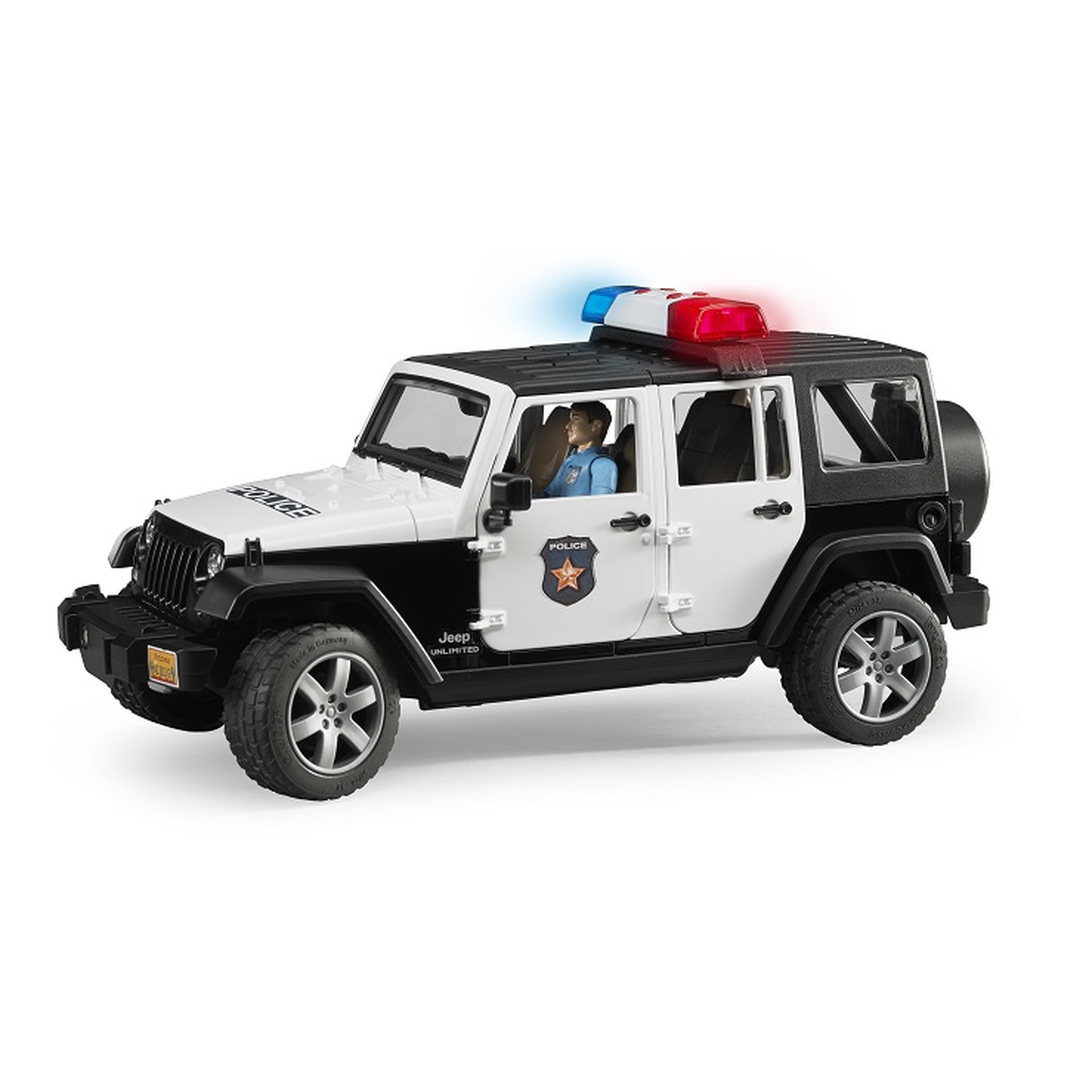 Voir la diapositive 2 : BRUDER  Jeep Wrangler Unlimited Rubicon Police avec Policier